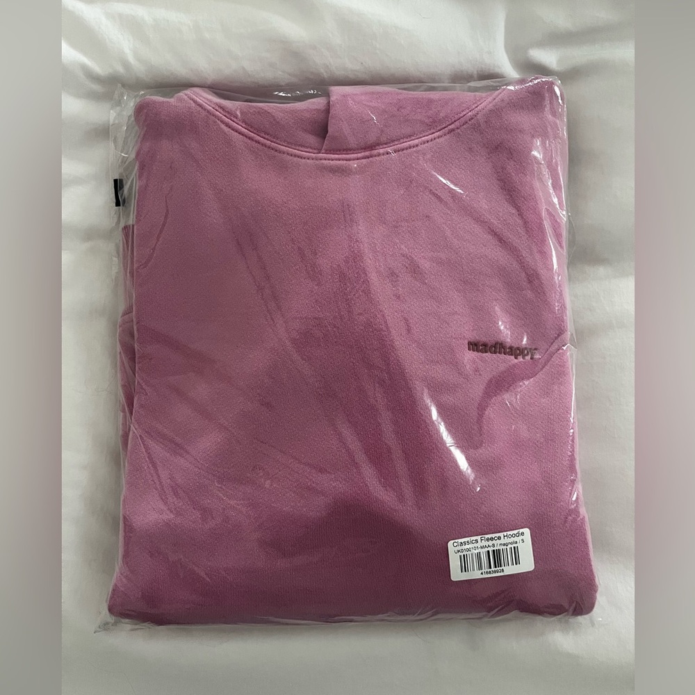 NEW - Madhappy Classics Fleece Hoodie, Magnolia Pink, Size Small